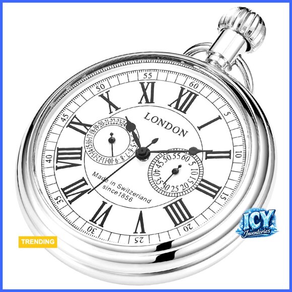 Hand Winding Mechanical Pocket Watch with Copper Chain